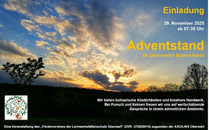 Plakat mit Einladung zum Adventstand