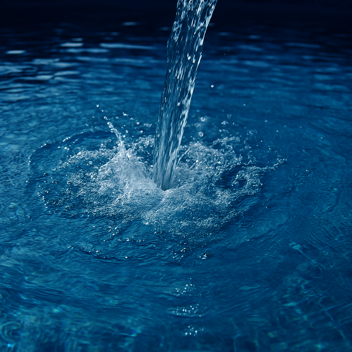 Wasser, das in einen Pool fließt