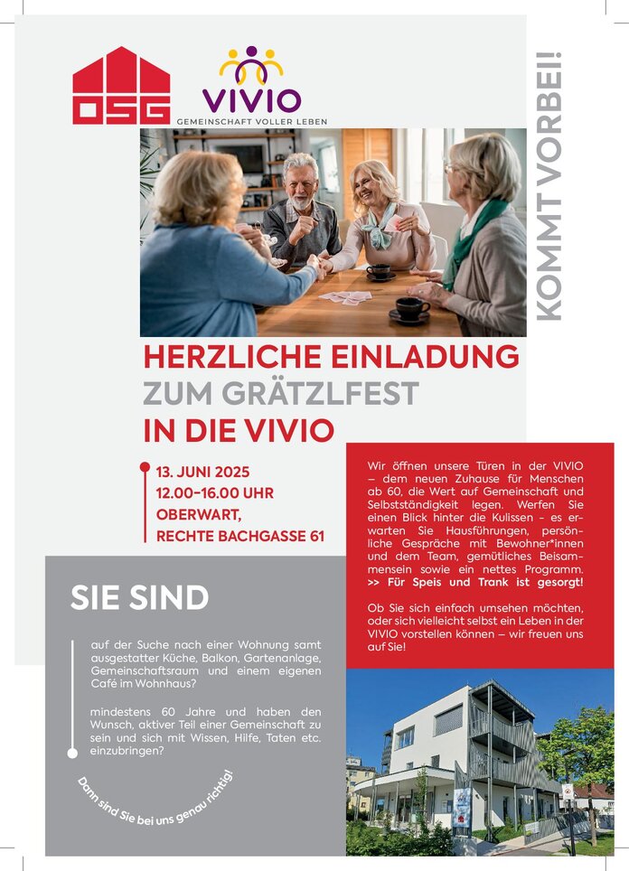 Plakat mit Einladung zum Grätzlfest